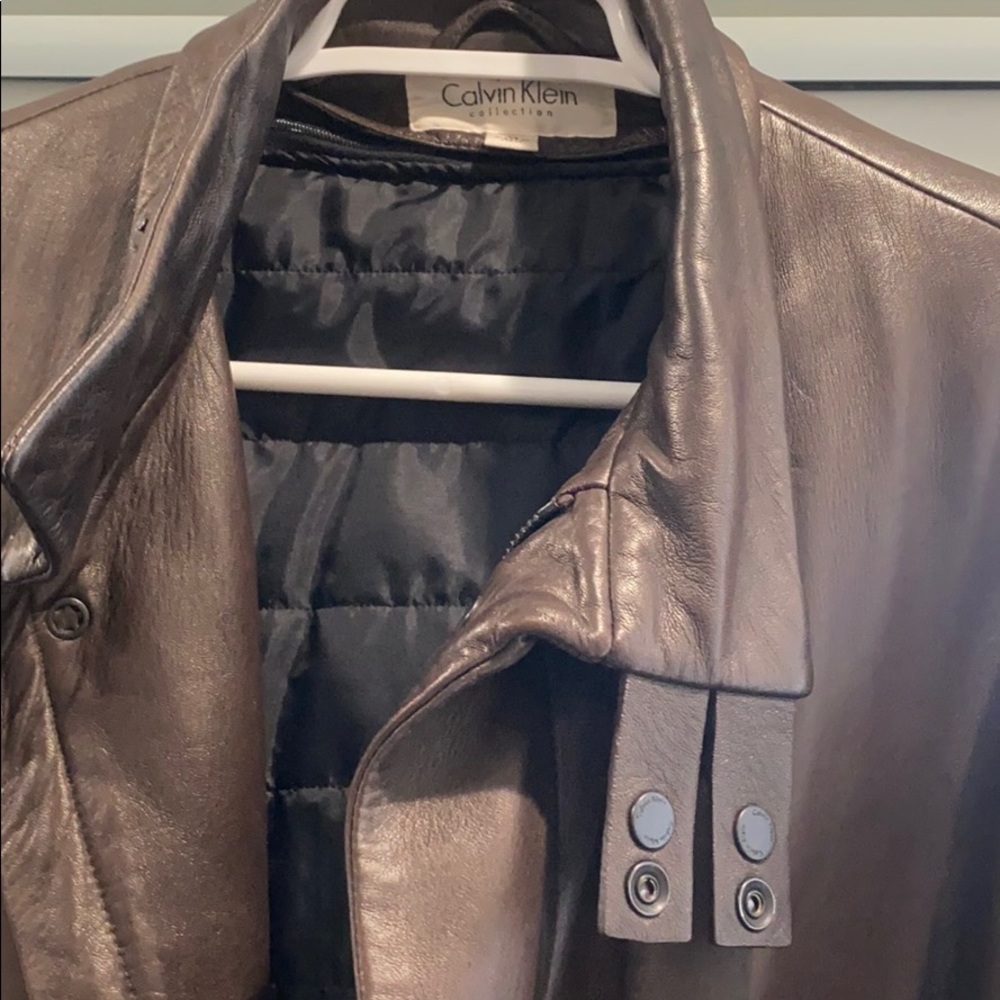 Calvin Klein Leather Car Coat